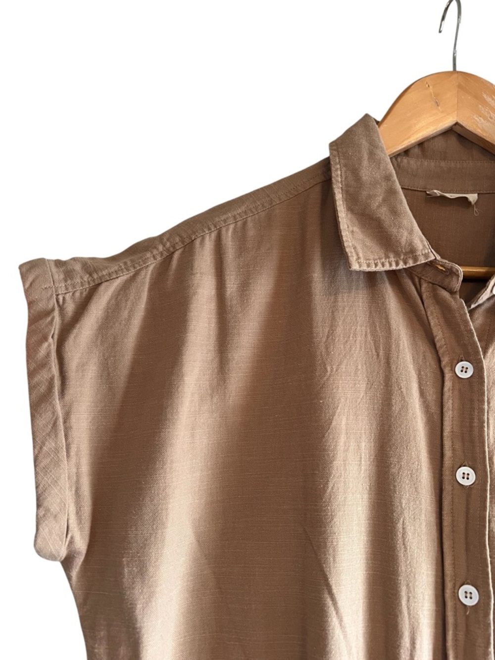 Naif Montreal linen cotton blend button down shorts romper L excellent condition - Picture 6 of 11